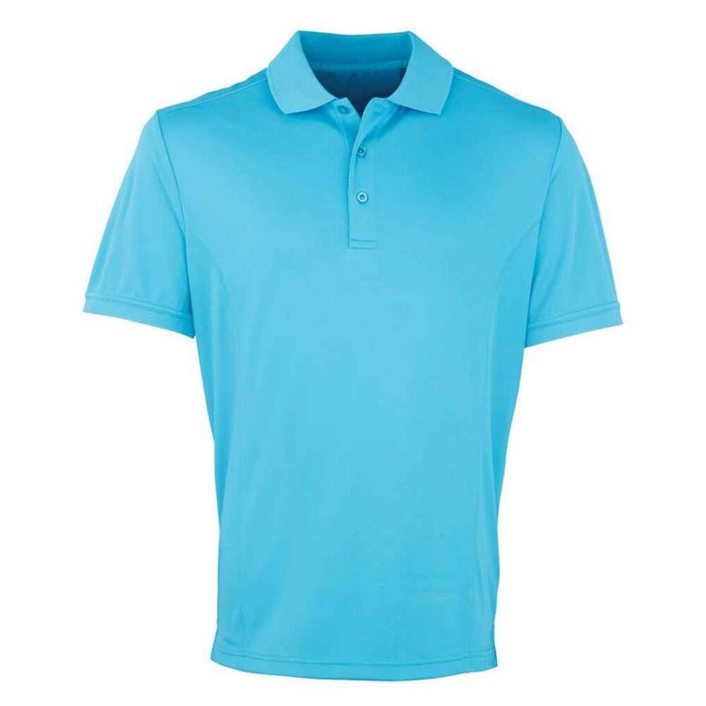 Premier Mens Coolchecker Pique Polo Shirt / Turquoise